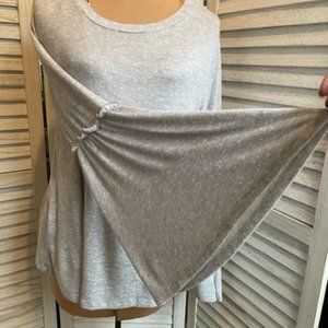 Lauren Conrad LIght Gray Print Blouse